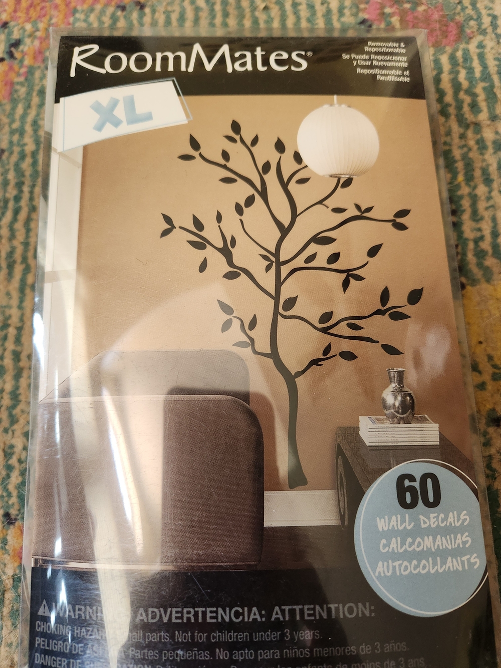 RoomMates XL Black Tree Wall Decal - 60-Piece